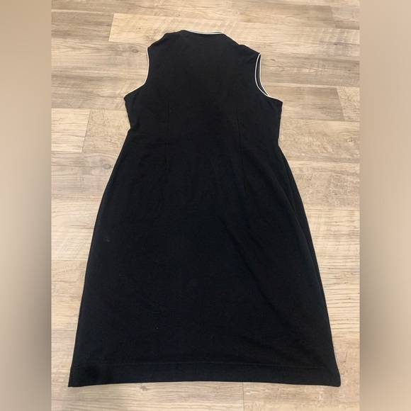 Joseph Ribkoff Black Midi Dress with White Trim - Picture 4 of 13